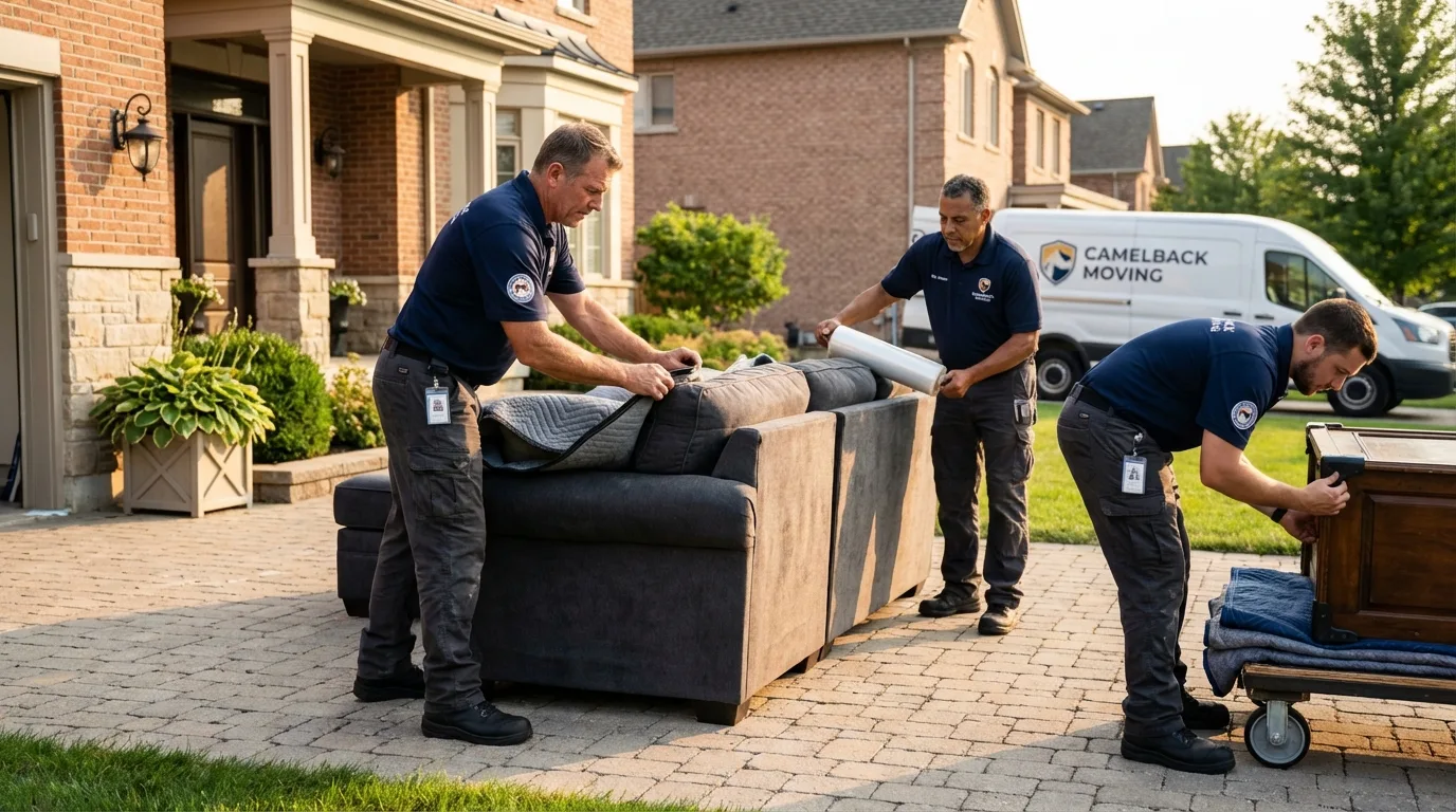 Large estate moving crew wrapping furniture in Sullivans Island, SC