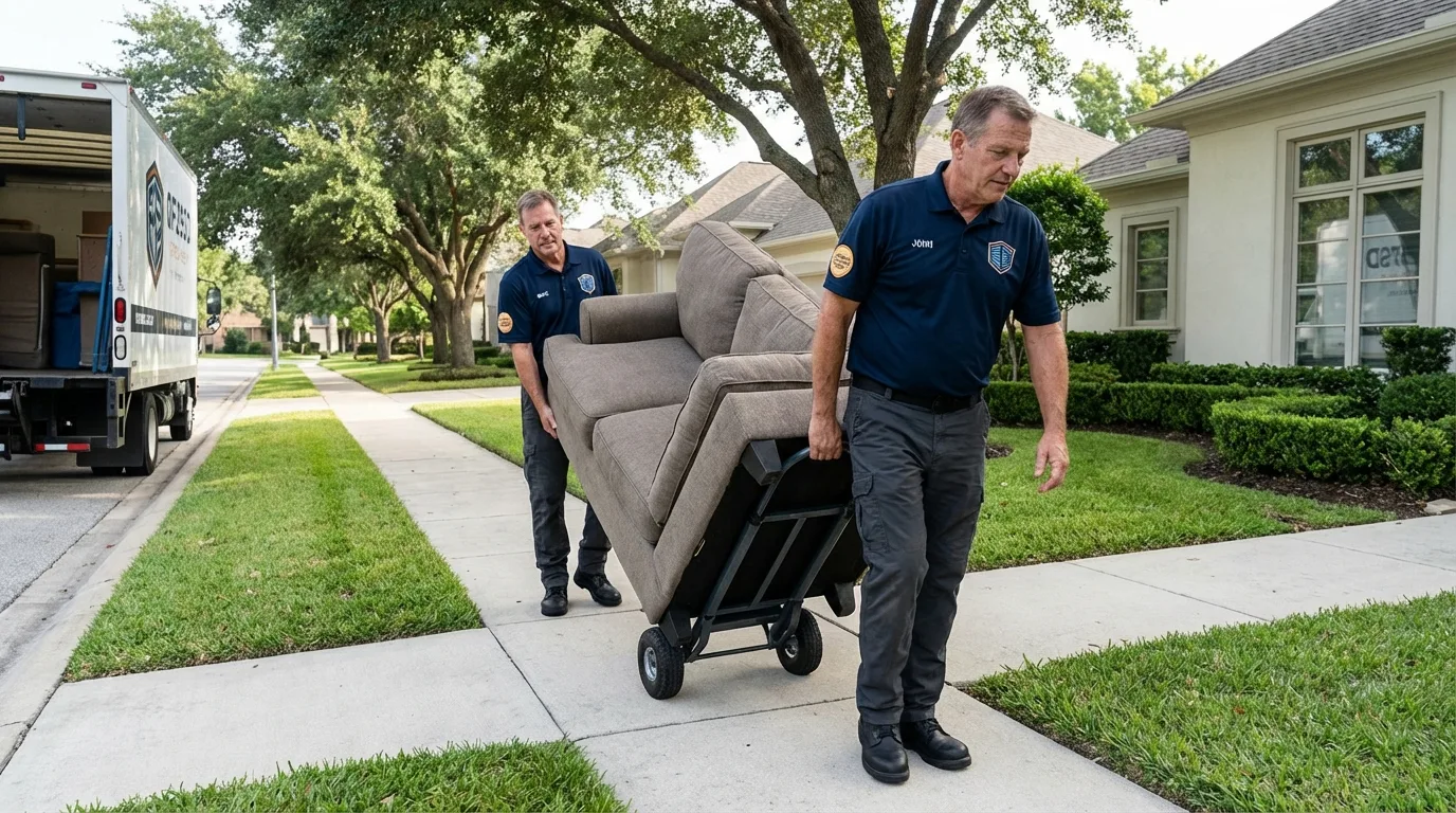 Local residential moving crew loading furniture in Sullivans Island, SC