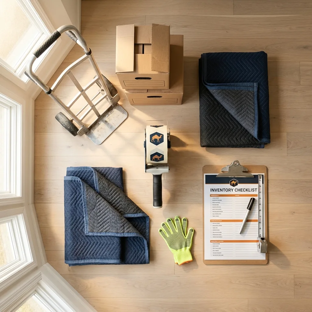 Professional moving supplies and packing materials layout for Sullivans Island residential relocations